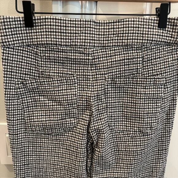 Free People Linen Blend Gingham Crop Pants Size: Small Color: Black/White - Picture 9 of 10